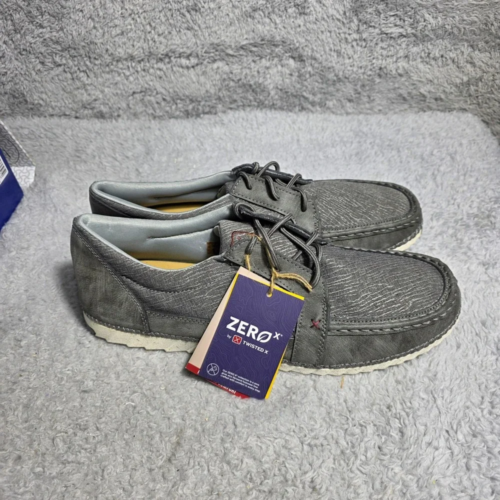 Twisted X Zero X Mens Moccasin Shoes Gray Leather‎ Driving Moccasins Mens 14